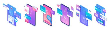 Cep telefonları için ikonmetrik uygulama türlerini, simgelerin kullanımını ayarlayın. Web sitesi ve mobil uygulama geliştirme için