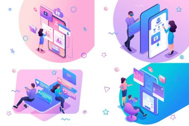 Izometrik gençleri sosyal ağlarda mobil uygulamaları test eder ve kullanırlar. Web sitesi ve mobil web sitesi geliştirme için