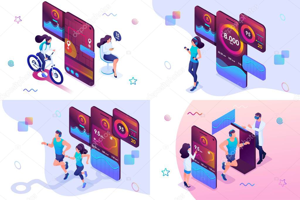 Set isometric workout concept testing and using the mobile app, during sports training, food delivery and on-site orientation. For website and mobile website development