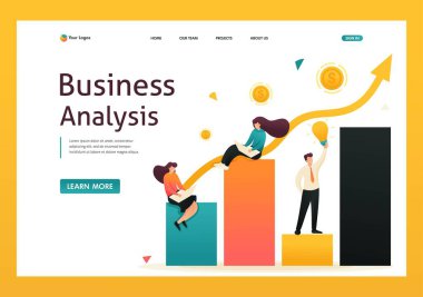 Gelir artışı ve hedeflere ulaşma takvimi. Kızlar çizelgelere bakar ve çalışır. İniş sayfası kavramları ve web tasarımı