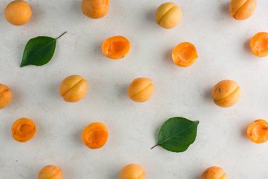 Taze kayısı deseni üst görünümü