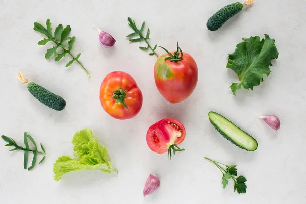 フレッシュ野菜柄トップビュー — ストック写真