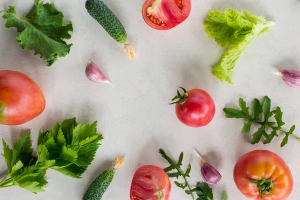 Färska vegetabiliska mönster uppifrån — Stockfoto