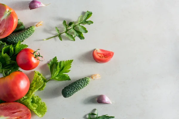 フレッシュ野菜柄トップビュー — ストック写真