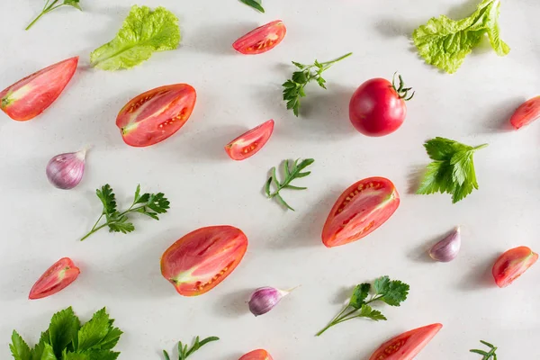 Färska vegetabiliska mönster uppifrån — Stockfoto