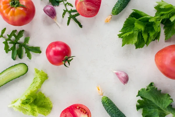 Fresh vegetable pattern top view — Stock Photo, Image