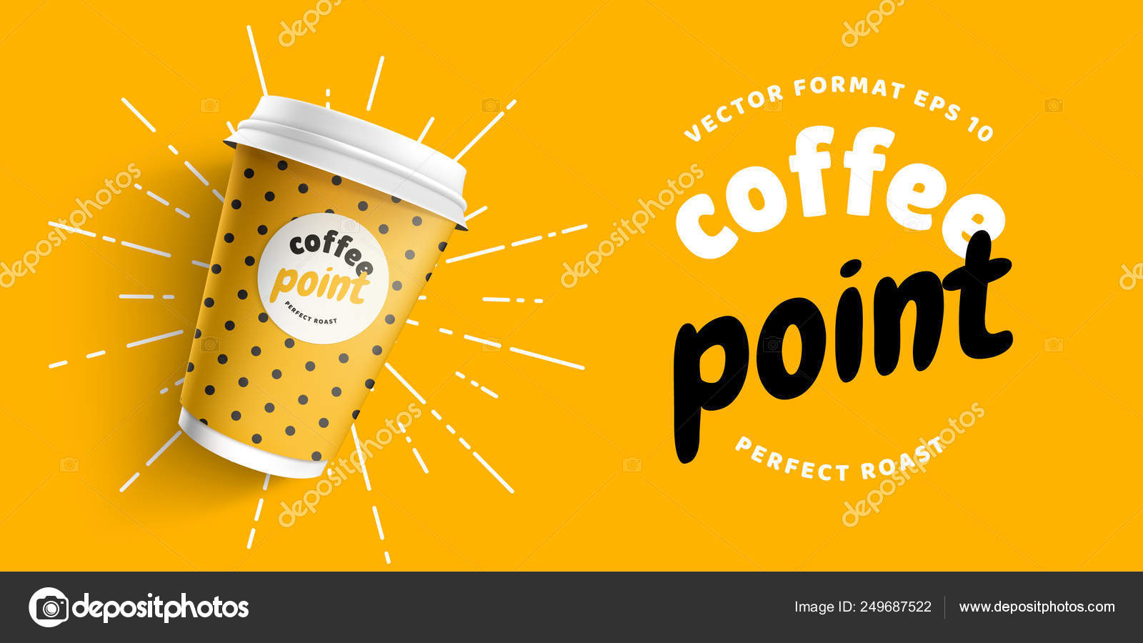 Download Mock Up Template For Your Brand Realistic Coffee Paper Cup On Yellow Background Your Logotype Design Yellowimages Mockups