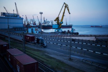 Odessa, Ukrayna 17 Temmuz 2015: Odessa Port demiryolu infrastru