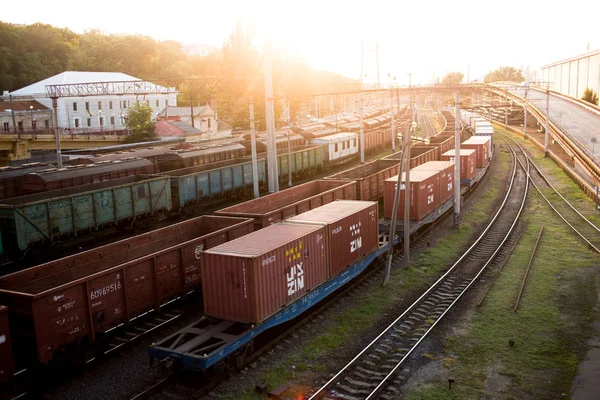 Odessa Ukrayna Temmuz 2015 Odessa Liman Demiryolu Altyapı Kargo Terminali — Stok fotoğraf