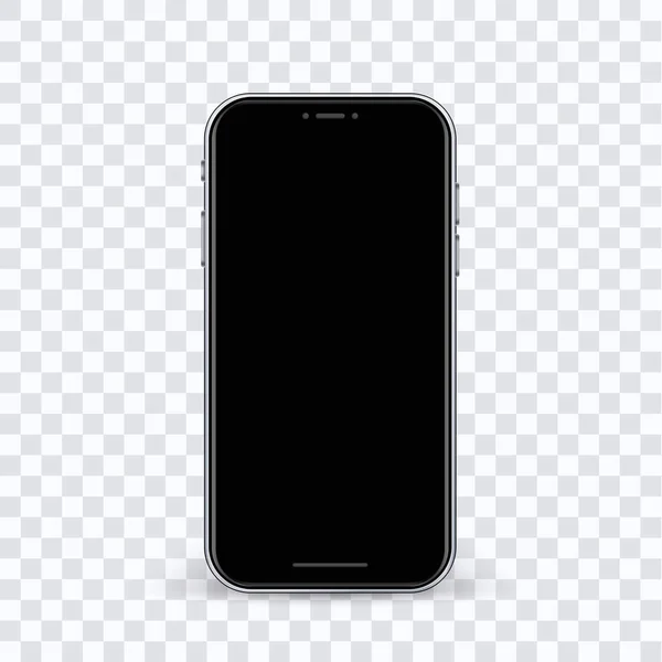 Vector bianco piatto realistico smartphone modello isolato su trans — Vettoriale Stock
