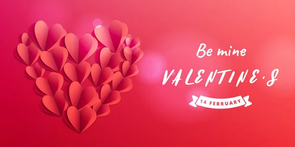 Feliz Día de San Valentín Diseño de tarjetas. Plantilla de banner de San Valentín — Vector de stock