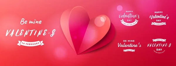 Blahopřání k jednodenního Valentýna valentinky. Hlavičková šablona dne valentinek — Stockový vektor