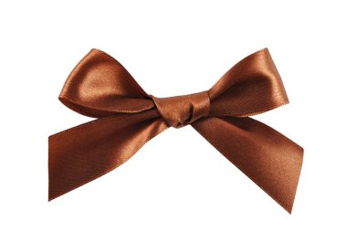 Beyaz arka plan üzerinde izole kahverengi yay