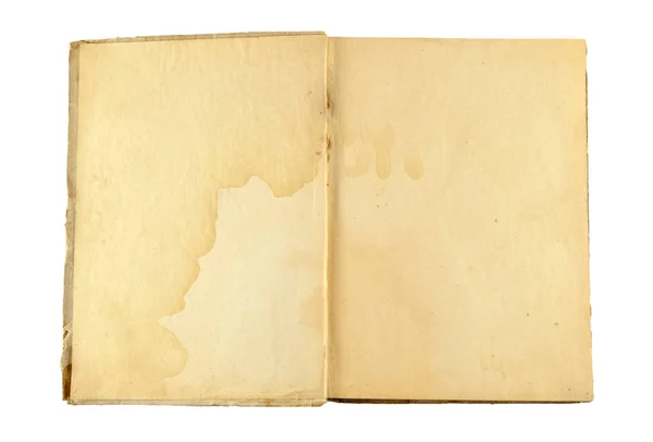 Livro antigo aberto isolado no fundo branco — Fotografia de Stock