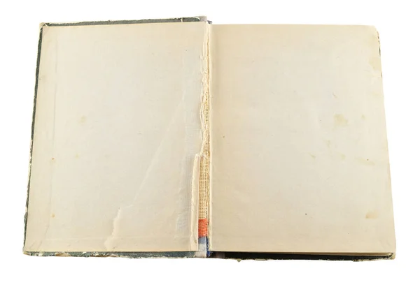 Ouvert vieux livre isolé sur fond blanc — Photo