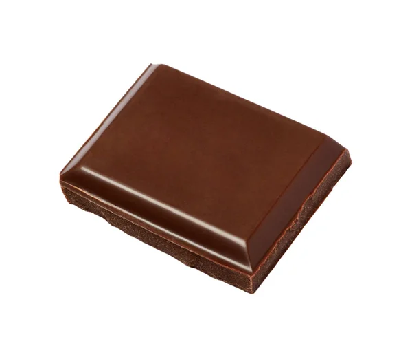 Pieza de chocolate aislada sobre el fondo blanco —  Fotos de Stock