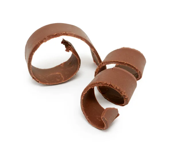 Curl de chocolate aislado sobre fondo blanco — Foto de Stock
