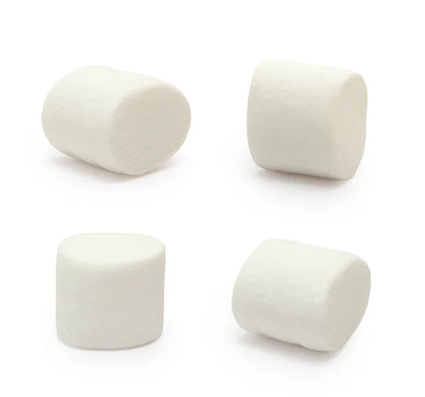 Marshmallows isolados sobre fundo branco — Fotografia de Stock