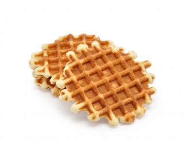 Beyaz arka plan üzerinde izole tatlı waffle yığını