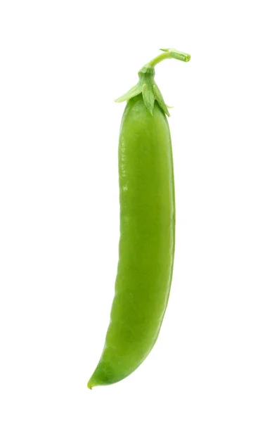 Стручок зеленого горошка, выделенный на белом фоне — стоковое фото