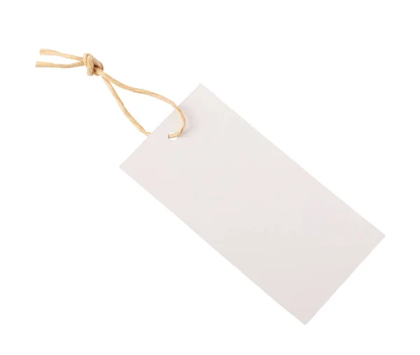 Nota etiqueta precio con cuerda aislada sobre fondo blanco —  Fotos de Stock