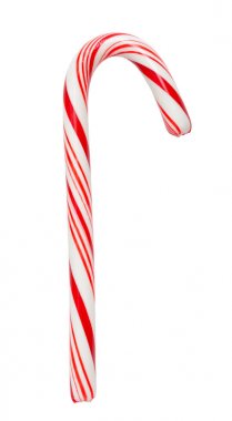 Beyaz arka planda izole edilmiş Noel şeker kamışı