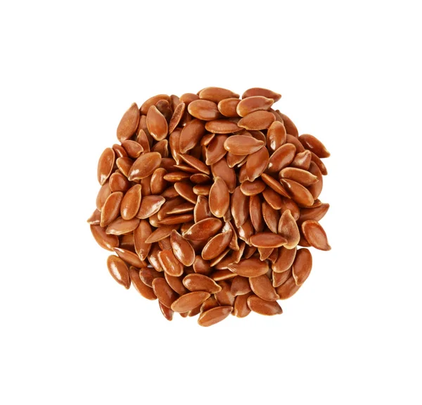 Pile of flax seed isolated on the white background — Stock Photo, Image