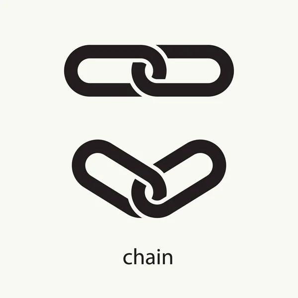Enlace cadena plana icono de línea. Conjunto de silueta. Ilustración del vector — Vector de stock
