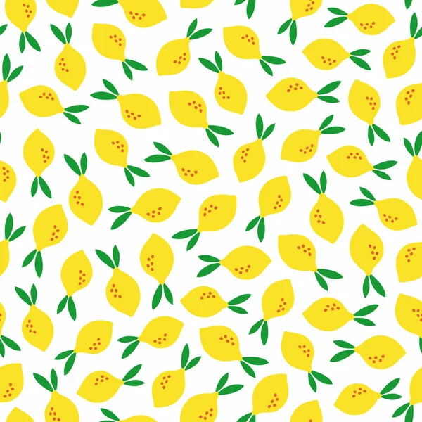 Lemon seamless pattern. Vector summer illustration. — Stock Vector