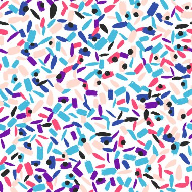 Elle çizilmiş fırça darbesi dikişsiz desen. Vektör çizimi.