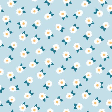 Beyaz çiçekler ile el çizilmiş dikişsiz desen. Sarma, duvar a