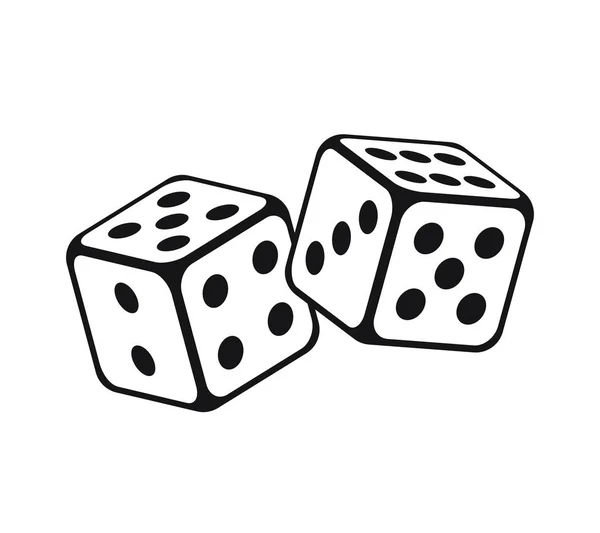 Couper les dés en cubes en vol sur fond blanc.Casino de jeu. Vecto — Image vectorielle