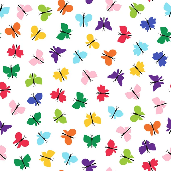 Farbenfroher Schmetterling nahtlos. abstrakter Hintergrund für Kinder. Vecto — Stockvektor