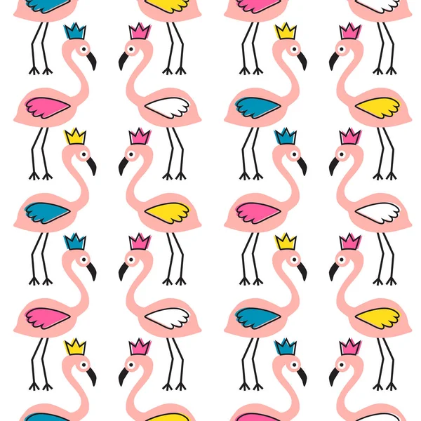 Flamingo z koronką bez szwu wzór. Ilustracja wektorowa. Surfa — Wektor stockowy