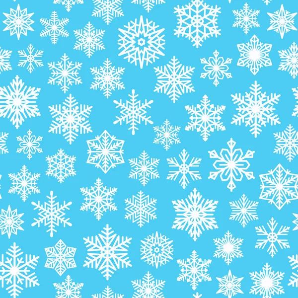 Flocons de neige tombent fond sans couture. Modèle pour Noël et w — Image vectorielle