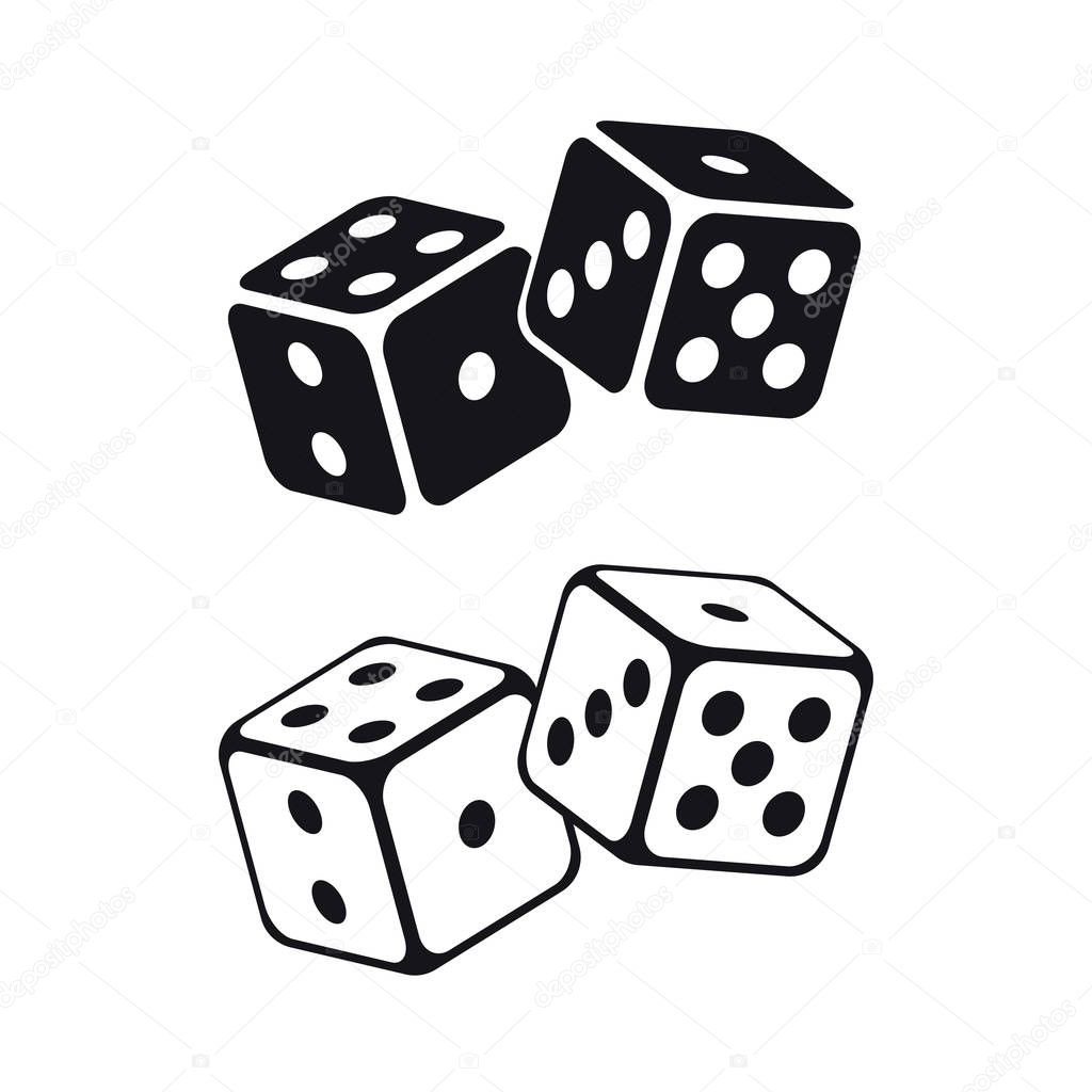  Dice cubes on white background. Vector illustration.