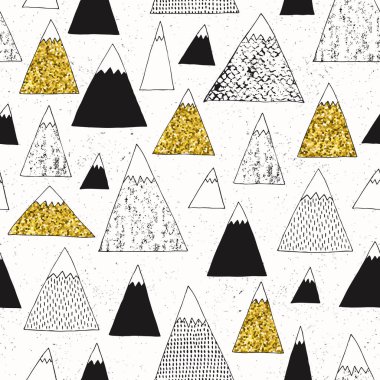 Dağ kusursuz desen. Modern tasarım. Vektör çizimi. 