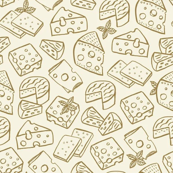 奶酪手绘制无缝 — 图库矢量图片