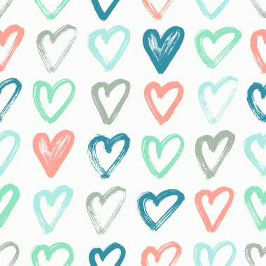 Kalp el sorunsuz desen çizilmiş. Vektör çizimi. 