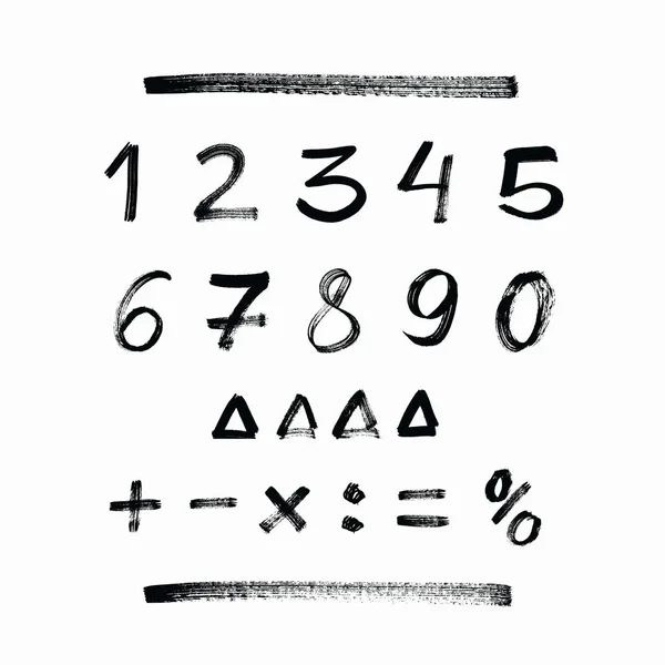Conjunto de números dibujados a mano — Vector de stock
