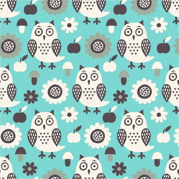 Owl seamless pattern. Vector illustration. — Stock Vector