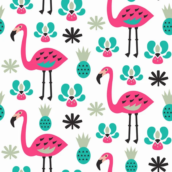 Flamingo seamless pattern. Vector illustration. — Stock Vector