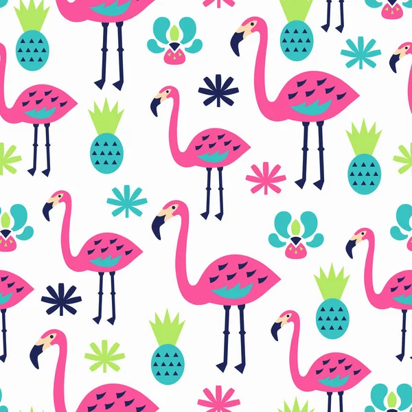 Flamingo naadloze patroon. Vectorillustratie. — Stockvector