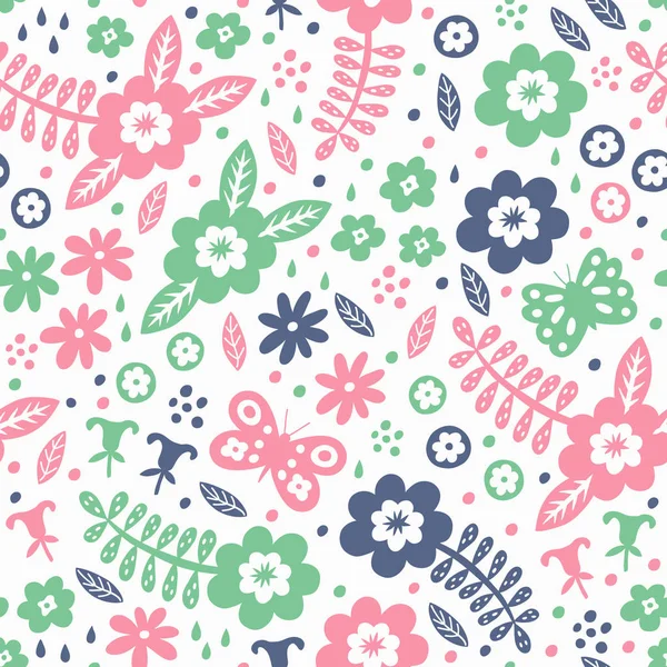 Flower seamless pattern. Vector illustration. — Stock Vector