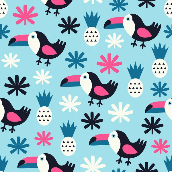 Toucan seamless pattern. Vector illustration. Surface decoration — Stock Vector