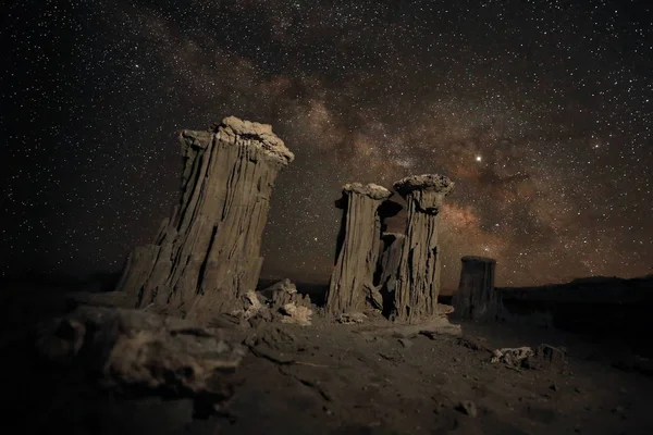 Time Lapse Imagem de longa exposição da Via Láctea — Fotografia de Stock