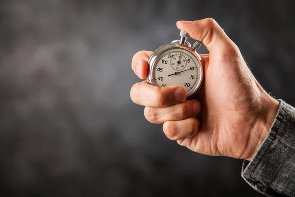 Analog stopwatch on black background — Stock Photo, Image