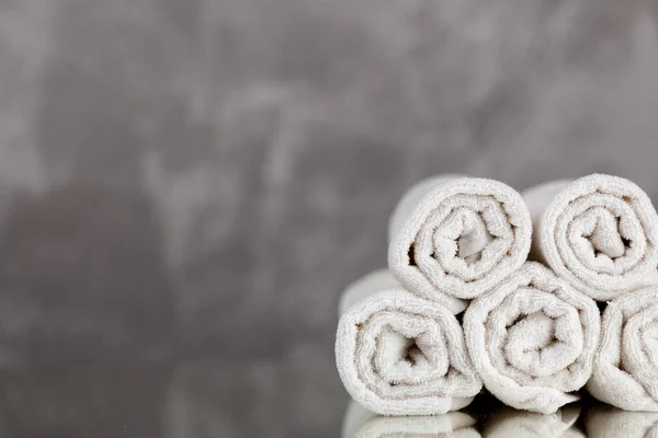 Pile of clean dry white towels