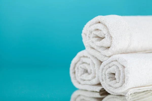 Pile of white towels — Stock Photo, Image