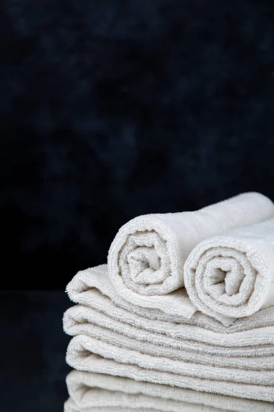 Pile of clean dry white towels